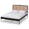 Baxton Studio Elston Mid-Century Charcoal Finished Wood and Synthetic Rattan Platform Bed-Queen 193-11487-ZORO - alternate 6